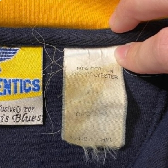 Vintage Authentics St. Louis Blues Men's Navy Blue Quarter-Zip Sweatshirt Large - Picture 5 of 5